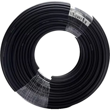 Câble Solaire, Conducteurs en Cuivre Étainé, Haute Tension, Seulement Noir, 10 AWG 6mm2, 50m (1/2)