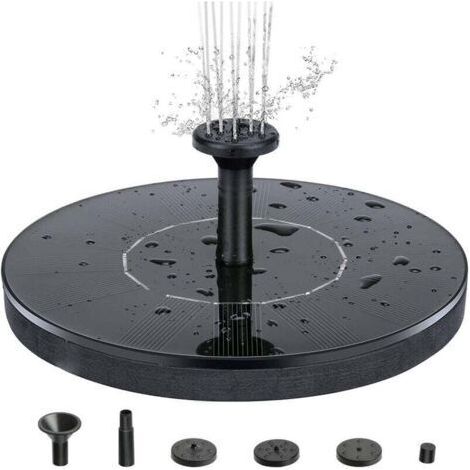 Pompe de fontaine solaire, Circle Garden Pompe à eau à énergie solaire Kit de panneau solaire Pompe à eau pour étang, fontaine, bain d'oiseau, décoration de jardin, cycle de l'eau, pas d'électricité r