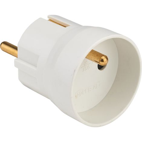 DEBFLEX - ADAPTATEUR ENTREE FRANCE SORTIE ALLEMAGNE 2P+T 10/16A BLANC - 701100
