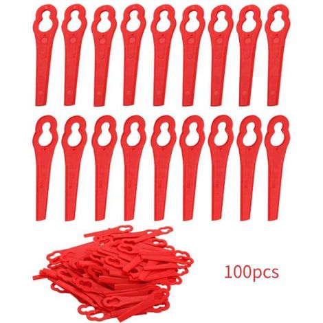100 pezzi di lame di ricambio rosse per tosaerba, lame in plastica per FRT18A, FRT18A1, Art. 46155, FRT20A1, accessori