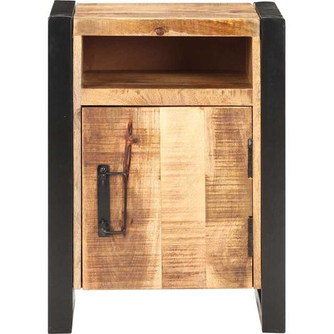 vidaXL Mesita de noche de madera maciza de mango 40x35x55 cm (1/2)