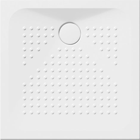 Receveur de douche en céramique carré 80x80x4cm, blanc ExtraGlaze