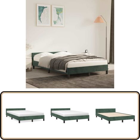 Bettgestell ohne Matratze Dunkelgrün 120x200 cm Samt - Samtbettwäsche - Doppelbett - Boxspringbett - Bettsofa - Lattenrost