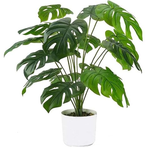 Plantes Monstera Artificielle en Pot, 55 cm Faux Monstera Plantes Tropicales Artificielles pour Intérieure Extérieure Maison Bureau Jardin Salon Table Décoration (1/5)