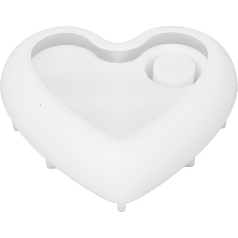 Moule à bougie en silicone cœur réutilisable anti-déformation, moule 3D pour fabriquer des photophores (1/5)