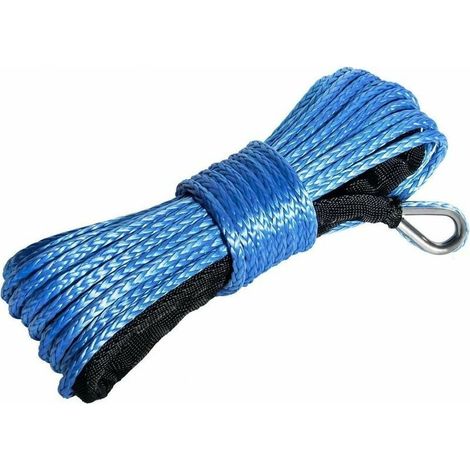 Cable de Treuil Synthétique - 6 mm x 15 m - 2,5 T - Pour SUV ATV UTV Camion Bateau - 12 Brins