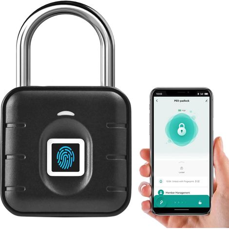 Serrure à empreinte digitale, modèle 2025 - Serrure à empreinte digitale avec application, serrure à combinaison pour armoire de salle de sport avec système biométrique sans clé, idéale pour l'extérie