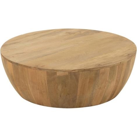 Table basse ronde en manguier naturel - CAMILA (1/5)