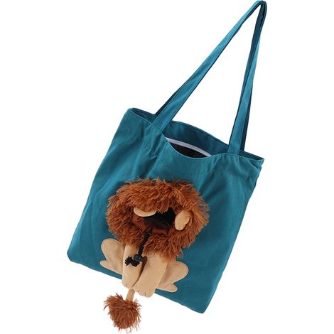 Sac en toile pour animaux de compagnie, motif lion mignon, grande capacité, sac de transport portable à bandoulière pour l'extérieur, type 3 (1/5)