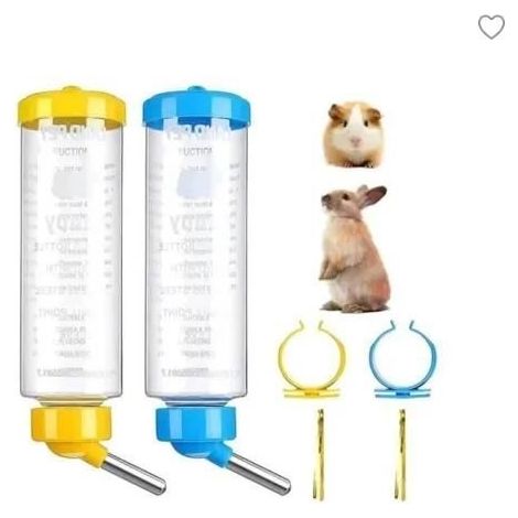 2 Trinkflaschen für Kaninchen, Meerschweinchen und Zwergkaninchen (für Käfige), Nagetiere, Wasserspender für Kaninchen, 250 ml