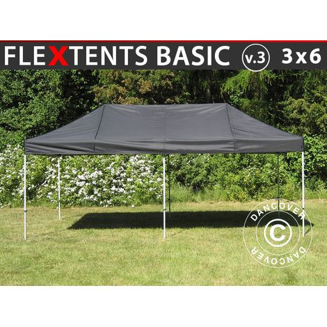 Pop up gazebo FleXtents Basic v.3, 3x6 m Black