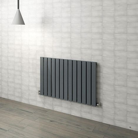 Flat Panel Radiator 600x884mm Anthracite Single Horizontal Modern Central Heating Radiators