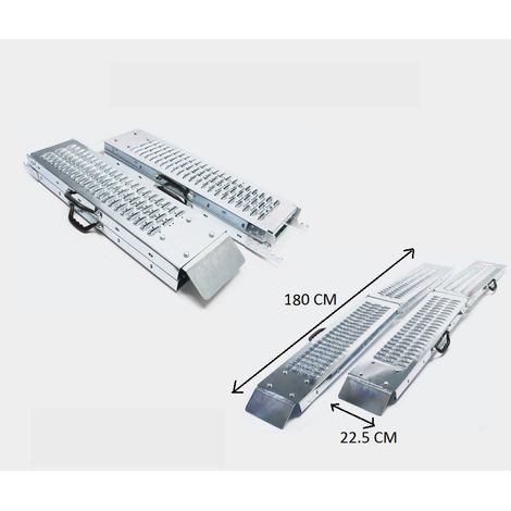 2x rampe de chargement pliable acier moto quad 180cm 400kg WC