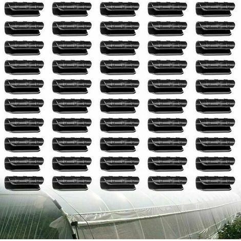 AGE Serre Tube Membrane clips - 50pcs - clips jardin de construction plantes en plastique Membrane Mesh connecteurs de tuyaux fixes accessoires outils serre jardin serre tunnel surface bâche 25mm serr (1/5)