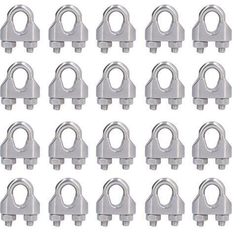 20 Pièces de Serre-Câble en Acier Inoxydable, Rondelles de Câble M5 (5mm) pour Élingues et Accastillage