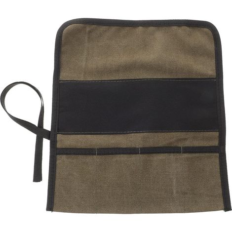 À Outils en Toile Pochette Enroulable Organisateur De Clé avec Poches Ciseaux À Bois Marteaux Gouges Outils De pour Mécanicien Charpentier Électricien (1/5)