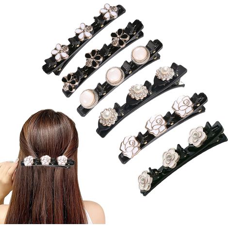 Barrette Tricot Pour Femme Et Fille - Design Papillon Double Couche - Accessoire Coiffure Satin - Lot De 6 Pièces (1/5)