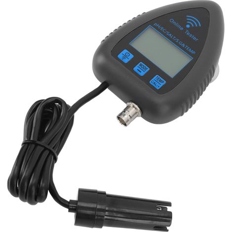 Analyseur d'eau intelligent WiFi 5-en-1 pH EC Sel SG Température, sonde continue, moniteur qualité d'eau en ligne pour Tuya, prise UE 230V, appareil de mesure compact. (1/5)