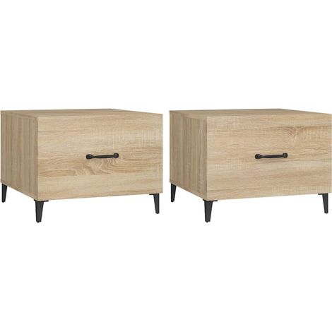 Maison Exclusive - Couchtische mit Metallbeinen 2 Stk. Sonoma-Eic (1/5)
