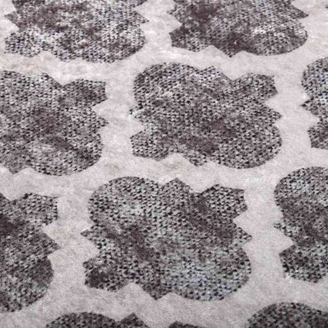 Maison Exclusive - Alfombra lavable gris y blanco 160x230 cm (1/5)
