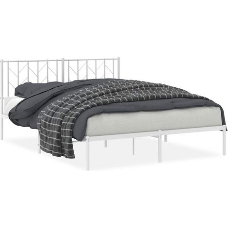 Maison Exclusive - Estructura cama sin colchón con cabecero metal