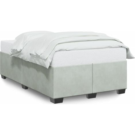 Lit double  Lit adulte  Cadre de lit sans matelas gris clair 120x190 cm velours (1/5)