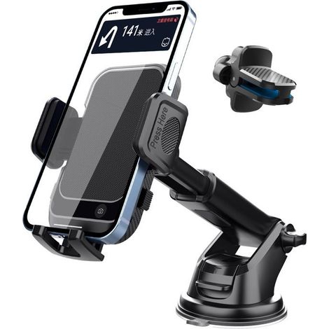Support Téléphone Voiture - Ventouse Pour Pare-Brise Et Tableau De Bord - Compatible Avec Smartphones 4.0''-7.0'' (1/5)