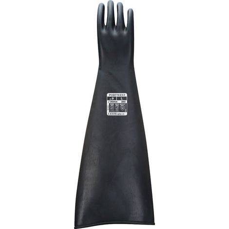 Gants Caoutchouc Latex Lourd 60 cm Noir XL - Taille 10