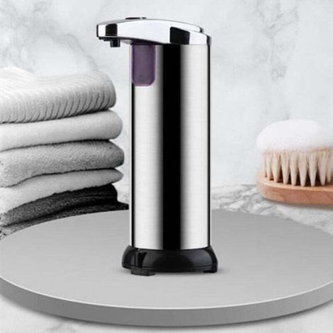 Dispensador automático de jabón sin contacto con base impermeable, dispensador de jabón líquido de 250 ml para cocina, baño y hotel - Crezuo (1/3)
