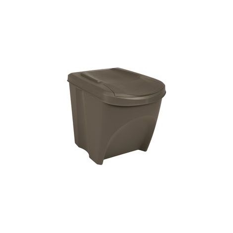 Stapelbare Abfallbehälter, 3er-Set, grau, 75 l, Polypropylen - Crezuo
