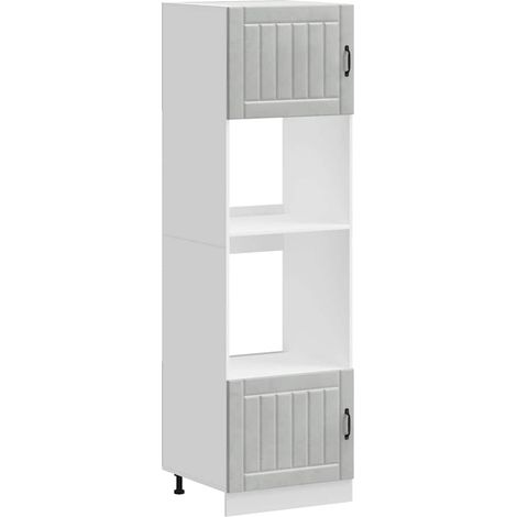 vidaXL Armadi Forno 2 pz Lucca Grigio Cemento in Legno Multistrato