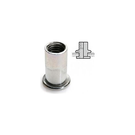 TECHMAN 40 écrous M5 à sertir acier avec tête plate (1/2)