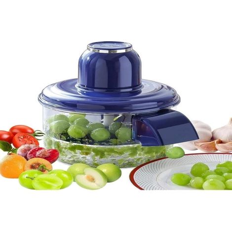Pelador automático de uvas, pelador eléctrico de ajos y tomates cherry, herramienta para pelar frutas pequeñas, pelado sin esfuerzo para la cocina del hogar (Azul - 1 unidad) (1/5)
