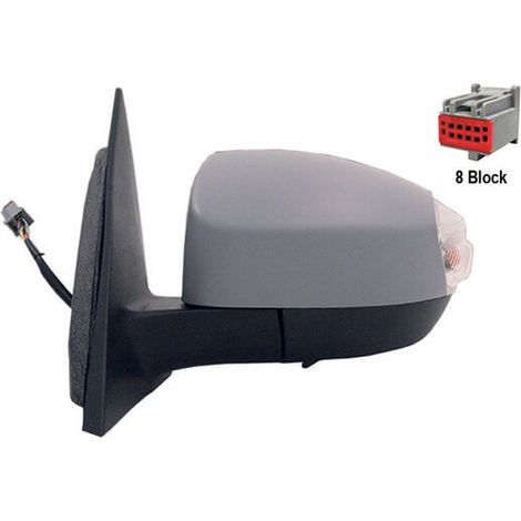 Rétroviseur rabattable électriquement gauche à peindre 8 broches chauffant courtoisie Ford S-Max 1 2006-2015