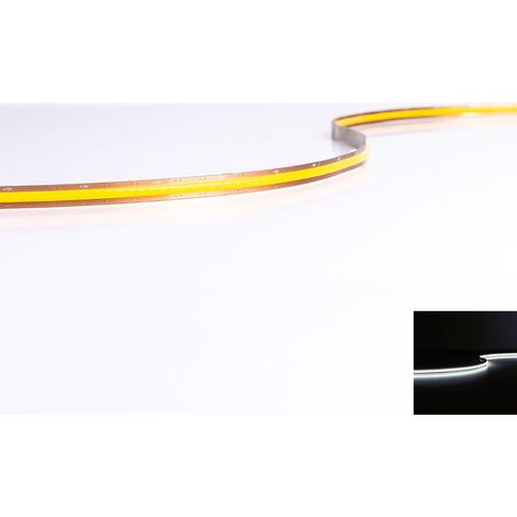 COB 12V Free Cut LED Streifen 5M 10W/m 600LED/m 8mm IP20 - Lichtfarbe: Kaltweiß 6000K