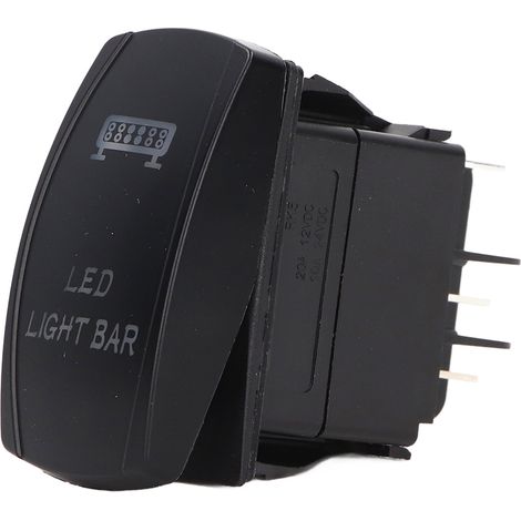 Interrupteur LED 5 broches 12V/24V haute puissance, marche/arrêt, résistant de -40°C à 85°C, en ABS, pour camping-car. (1/5)