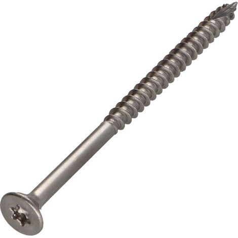 Vis bois TEKOR Inox A2 Tête fraisée Cranté TORX T25 5X90 Filetée sur 60 Pointe antifendage type 17