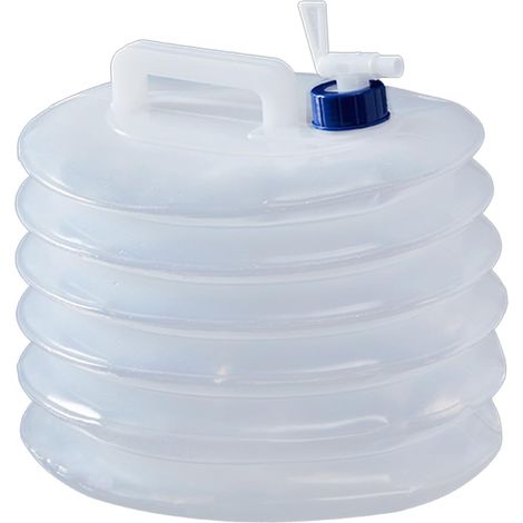Opvouwbare watercontainer voor buiten met kraan - Opvouwbare draagbare wateremmer - Telescopische wateremmer - Draagbare watertankcontainer voor op reis - Geschikt voor kamperen, wandelen, bergbeklimm (1/5)