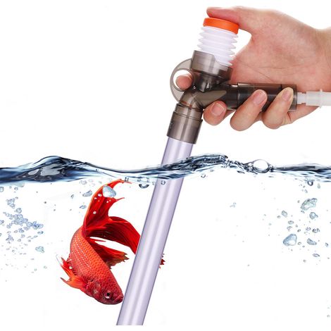 Aquarium Gravel Cleaner Fish Tank Kitpour Le Changement de l'eau et Le Filtre de Nettoyage du Gravier avec Bouton de Pression d'air et contrôleur de débit d'eau réglable,1Pcs
