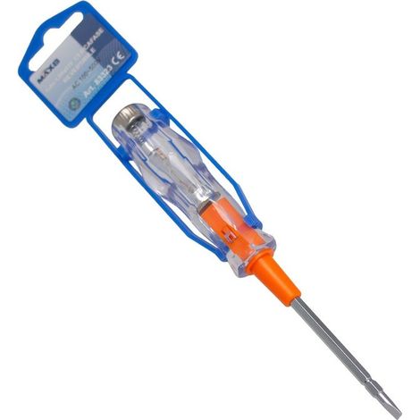 Cacciavite Cercafase 100–500V AC Punta 3mm Lunghezza 140mm con Indicatore al Neon, Impugnatura Isolata Trasparente, Tester di Tensione Professionale