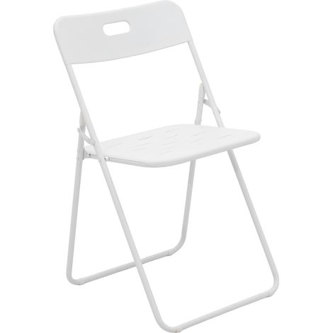 Set bistrot da esterno pieghevole 3 pezzi in acciaio bianco, 2 sedie e 1 tavolo (1/5)