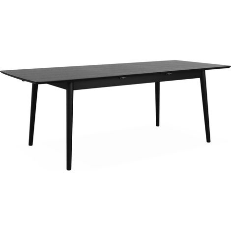 6 to 8-seater extendable rectangular dining table, Lina, Black, 210x90x75 cm