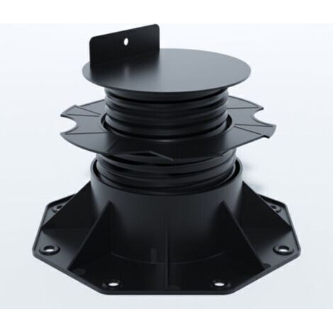 Verstellbarer Sockel von 60 bis 138 mm für Holz- und WPC-Terrassendielen – Farbe: Schwarz, Abdeckungsbereich in m²: 0,09