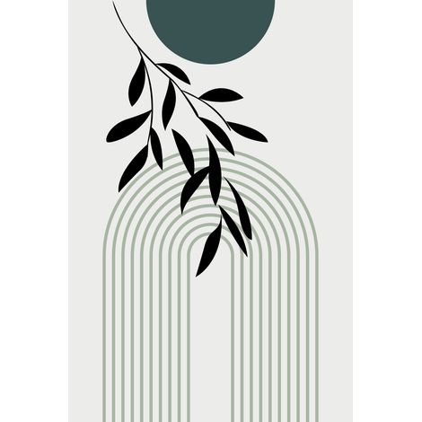 Papier peint panoramique - Feuille Boho - 130 cm x 193 cm (1/2)