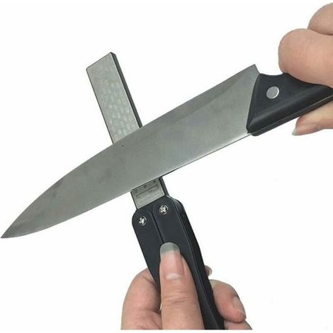 Affûteur couteau diamant – Nosheir – Double face 400/600 pliable – Pour cuisine, camping – Noir (1/4)