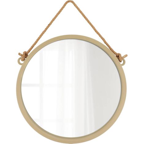 Miroir a susprendre plastique/verre d48 cm - beige - Tendance (1/3)