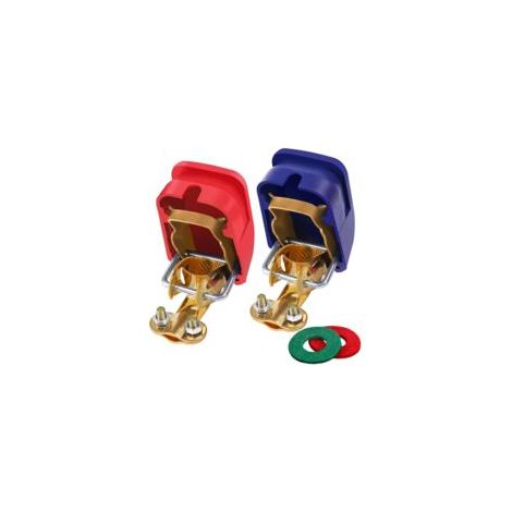 Ede Pinces de batterie S-giant (1 paire) - Pinces de batterie 12 V pour voiture - Pinces de batterie à montage sur poteau - Pinces rapides - Pinces de batterie pour bateau (1/2)