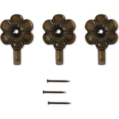 Lupia - Kit 3 Ganci FIORE BRONZO per Quadri, Specchiere e Cornici, Finitura Dorata, Metallo,  Adatti per tutti gli ambienti, Dimensioni 3,8x2,5 cm (1/3)
