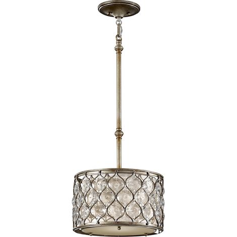 Lampada a sospensione plafoniera lampada a sospensione cristalli acciaio argento D 31,8 cm (1/4)