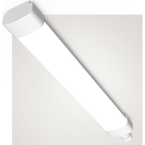 Antenlicht-Réglette LED étanche Blanc 60cm-18W 2000LM 4000K,IP65,110lm/W,Éco 60%,PC,Tube LED pour Bureau Garage Atelier Couloir Cave [Classe E] (1/5)